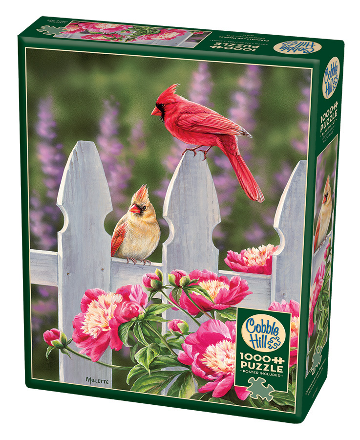 Cardinals and Peonies