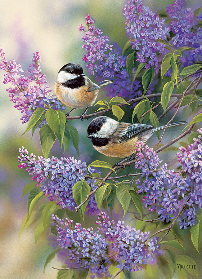 Chickadees and Lilacs