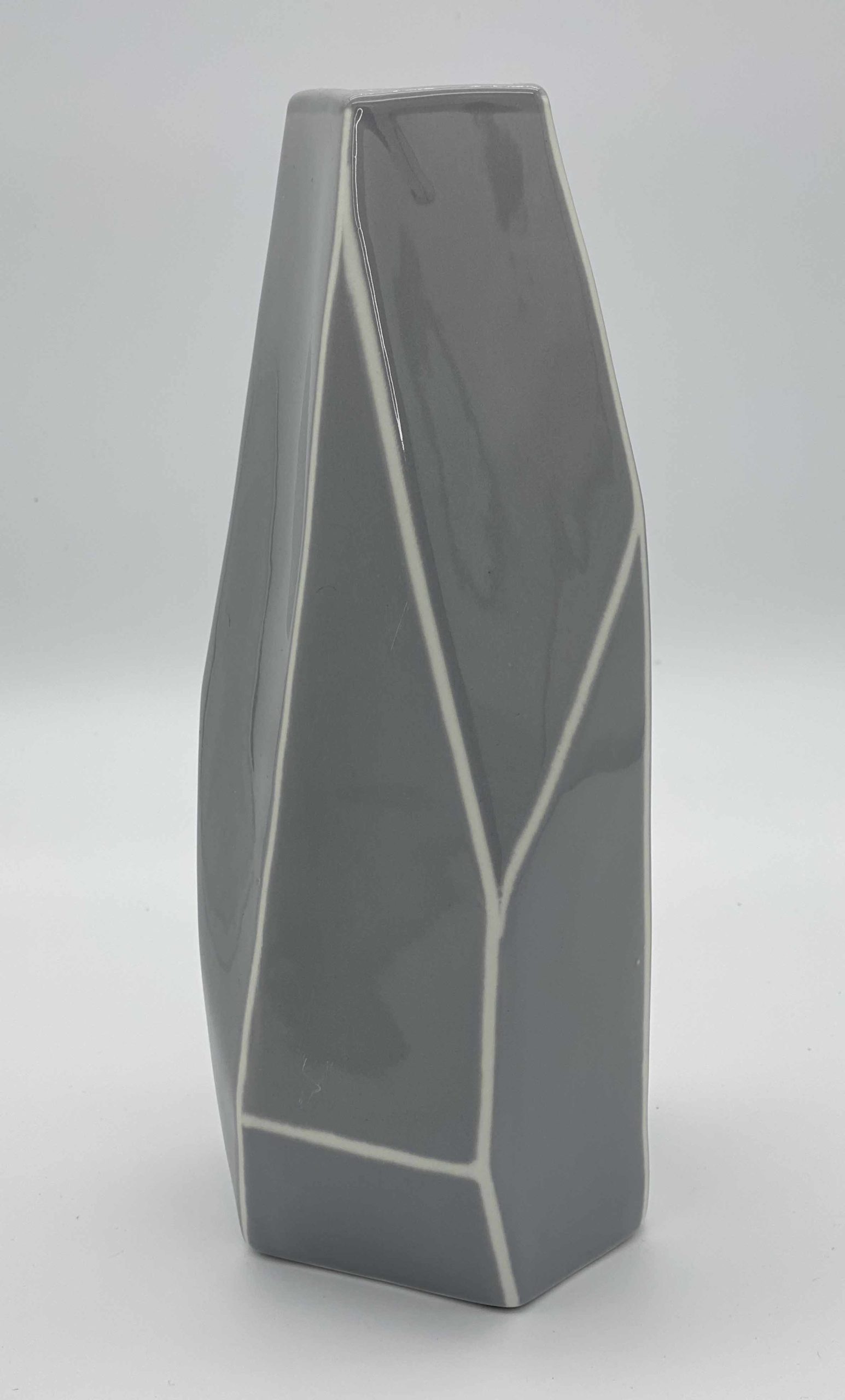 Grey Geometric Vase
